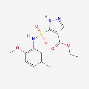 molecular formula C14H17N3O5S B6552762 ethyl 5-[(2-methoxy-5-methylphenyl)sulfamoyl]-1H-pyrazole-4-carboxylate CAS No. 1239733-52-8