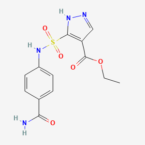 molecular formula C13H14N4O5S B6552774 ethyl 5-[(4-carbamoylphenyl)sulfamoyl]-1H-pyrazole-4-carboxylate CAS No. 1240047-64-6