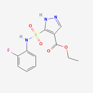 molecular formula C12H12FN3O4S B6552778 ethyl 5-[(2-fluorophenyl)sulfamoyl]-1H-pyrazole-4-carboxylate CAS No. 1239508-76-9