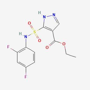 molecular formula C12H11F2N3O4S B6552789 ethyl 5-[(2,4-difluorophenyl)sulfamoyl]-1H-pyrazole-4-carboxylate CAS No. 1257846-28-8