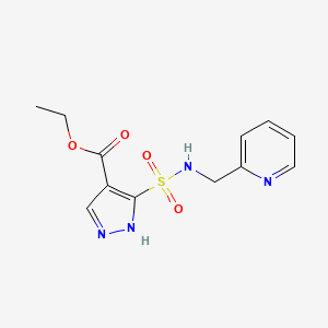 molecular formula C12H14N4O4S B6552793 ethyl 5-{[(pyridin-2-yl)methyl]sulfamoyl}-1H-pyrazole-4-carboxylate CAS No. 1240291-47-7