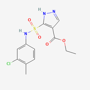 molecular formula C13H14ClN3O4S B6552800 ethyl 5-[(3-chloro-4-methylphenyl)sulfamoyl]-1H-pyrazole-4-carboxylate CAS No. 1238281-89-4