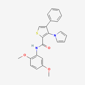 molecular formula C23H20N2O3S B6552808 N-(2,5-dimethoxyphenyl)-4-phenyl-3-(1H-pyrrol-1-yl)thiophene-2-carboxamide CAS No. 1040632-57-2