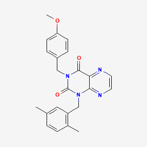 molecular formula C23H22N4O3 B6552824 1-[(2,5-dimethylphenyl)methyl]-3-[(4-methoxyphenyl)methyl]-1,2,3,4-tetrahydropteridine-2,4-dione CAS No. 1040632-88-9