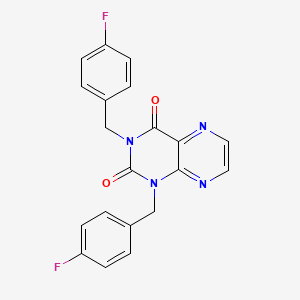 molecular formula C20H14F2N4O2 B6552848 1,3-bis[(4-fluorophenyl)methyl]-1,2,3,4-tetrahydropteridine-2,4-dione CAS No. 1040633-08-6