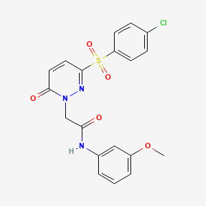 molecular formula C19H16ClN3O5S B6552863 2-[3-(4-chlorobenzenesulfonyl)-6-oxo-1,6-dihydropyridazin-1-yl]-N-(3-methoxyphenyl)acetamide CAS No. 1040633-55-3