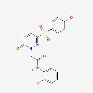 molecular formula C19H16FN3O5S B6552865 N-(2-fluorophenyl)-2-[3-(4-methoxybenzenesulfonyl)-6-oxo-1,6-dihydropyridazin-1-yl]acetamide CAS No. 1040633-61-1