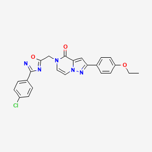 molecular formula C23H18ClN5O3 B6552880 5-{[3-(4-chlorophenyl)-1,2,4-oxadiazol-5-yl]methyl}-2-(4-ethoxyphenyl)-4H,5H-pyrazolo[1,5-a]pyrazin-4-one CAS No. 1040633-85-9