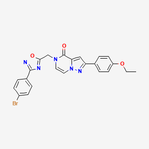 molecular formula C23H18BrN5O3 B6552889 5-{[3-(4-bromophenyl)-1,2,4-oxadiazol-5-yl]methyl}-2-(4-ethoxyphenyl)-4H,5H-pyrazolo[1,5-a]pyrazin-4-one CAS No. 1040633-98-4