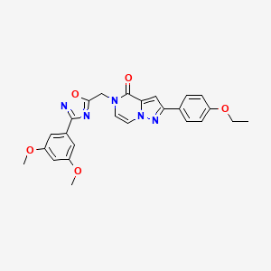 molecular formula C25H23N5O5 B6552909 5-{[3-(3,5-dimethoxyphenyl)-1,2,4-oxadiazol-5-yl]methyl}-2-(4-ethoxyphenyl)-4H,5H-pyrazolo[1,5-a]pyrazin-4-one CAS No. 1040634-33-0
