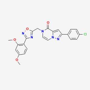 molecular formula C23H18ClN5O4 B6552935 2-(4-chlorophenyl)-5-{[3-(2,4-dimethoxyphenyl)-1,2,4-oxadiazol-5-yl]methyl}-4H,5H-pyrazolo[1,5-a]pyrazin-4-one CAS No. 1040634-64-7