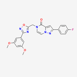 molecular formula C23H18FN5O4 B6553001 5-{[3-(3,5-dimethoxyphenyl)-1,2,4-oxadiazol-5-yl]methyl}-2-(4-fluorophenyl)-4H,5H-pyrazolo[1,5-a]pyrazin-4-one CAS No. 1040635-91-3