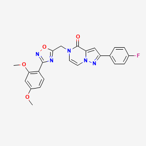 molecular formula C23H18FN5O4 B6553008 5-{[3-(2,4-dimethoxyphenyl)-1,2,4-oxadiazol-5-yl]methyl}-2-(4-fluorophenyl)-4H,5H-pyrazolo[1,5-a]pyrazin-4-one CAS No. 1040635-75-3