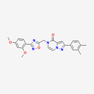 molecular formula C25H23N5O4 B6553084 5-{[3-(2,4-dimethoxyphenyl)-1,2,4-oxadiazol-5-yl]methyl}-2-(3,4-dimethylphenyl)-4H,5H-pyrazolo[1,5-a]pyrazin-4-one CAS No. 1040637-06-6
