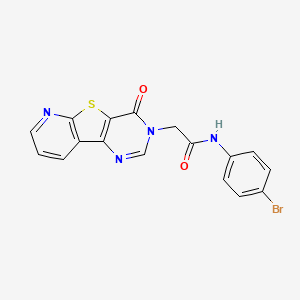 molecular formula C17H11BrN4O2S B6553177 N-(4-bromophenyl)-2-{6-oxo-8-thia-3,5,10-triazatricyclo[7.4.0.0^{2,7}]trideca-1(9),2(7),3,10,12-pentaen-5-yl}acetamide CAS No. 1040661-74-2