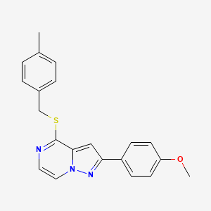 molecular formula C21H19N3OS B6553202 2-(4-methoxyphenyl)-4-{[(4-methylphenyl)methyl]sulfanyl}pyrazolo[1,5-a]pyrazine CAS No. 1040663-42-0