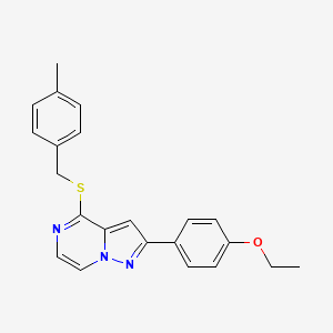 molecular formula C22H21N3OS B6553206 2-(4-ethoxyphenyl)-4-{[(4-methylphenyl)methyl]sulfanyl}pyrazolo[1,5-a]pyrazine CAS No. 1040663-66-8