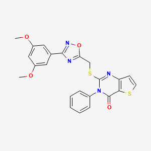 molecular formula C23H18N4O4S2 B6553247 2-({[3-(3,5-dimethoxyphenyl)-1,2,4-oxadiazol-5-yl]methyl}sulfanyl)-3-phenyl-3H,4H-thieno[3,2-d]pyrimidin-4-one CAS No. 1040666-34-9