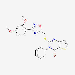 molecular formula C23H18N4O4S2 B6553248 2-({[3-(2,4-dimethoxyphenyl)-1,2,4-oxadiazol-5-yl]methyl}sulfanyl)-3-phenyl-3H,4H-thieno[3,2-d]pyrimidin-4-one CAS No. 1040666-28-1