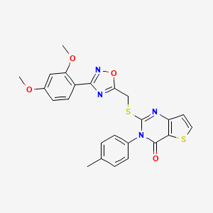 molecular formula C24H20N4O4S2 B6553277 2-({[3-(2,4-dimethoxyphenyl)-1,2,4-oxadiazol-5-yl]methyl}sulfanyl)-3-(4-methylphenyl)-3H,4H-thieno[3,2-d]pyrimidin-4-one CAS No. 1040667-15-9