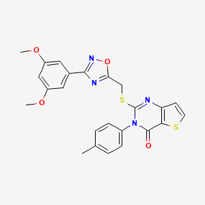 molecular formula C24H20N4O4S2 B6553280 2-({[3-(3,5-dimethoxyphenyl)-1,2,4-oxadiazol-5-yl]methyl}sulfanyl)-3-(4-methylphenyl)-3H,4H-thieno[3,2-d]pyrimidin-4-one CAS No. 1040667-22-8