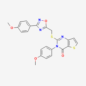 molecular formula C23H18N4O4S2 B6553304 3-(4-methoxyphenyl)-2-({[3-(4-methoxyphenyl)-1,2,4-oxadiazol-5-yl]methyl}sulfanyl)-3H,4H-thieno[3,2-d]pyrimidin-4-one CAS No. 1040667-71-7