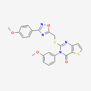 molecular formula C23H18N4O4S2 B6553336 3-(3-methoxyphenyl)-2-({[3-(4-methoxyphenyl)-1,2,4-oxadiazol-5-yl]methyl}sulfanyl)-3H,4H-thieno[3,2-d]pyrimidin-4-one CAS No. 1040640-08-1