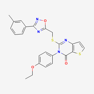 molecular formula C24H20N4O3S2 B6553351 3-(4-ethoxyphenyl)-2-({[3-(3-methylphenyl)-1,2,4-oxadiazol-5-yl]methyl}sulfanyl)-3H,4H-thieno[3,2-d]pyrimidin-4-one CAS No. 1040640-54-7