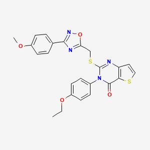 molecular formula C24H20N4O4S2 B6553355 3-(4-ethoxyphenyl)-2-({[3-(4-methoxyphenyl)-1,2,4-oxadiazol-5-yl]methyl}sulfanyl)-3H,4H-thieno[3,2-d]pyrimidin-4-one CAS No. 1040640-89-8