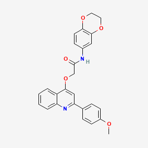molecular formula C26H22N2O5 B6553362 N-(2,3-dihydro-1,4-benzodioxin-6-yl)-2-{[2-(4-methoxyphenyl)quinolin-4-yl]oxy}acetamide CAS No. 1040641-88-0