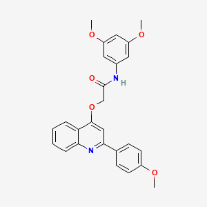 molecular formula C26H24N2O5 B6553372 N-(3,5-dimethoxyphenyl)-2-{[2-(4-methoxyphenyl)quinolin-4-yl]oxy}acetamide CAS No. 1040642-02-1
