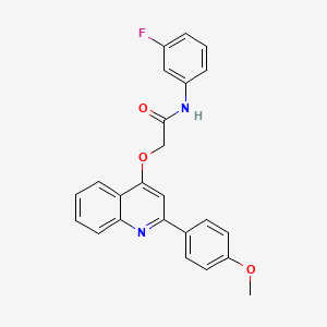 molecular formula C24H19FN2O3 B6553376 N-(3-fluorophenyl)-2-{[2-(4-methoxyphenyl)quinolin-4-yl]oxy}acetamide CAS No. 1040642-09-8