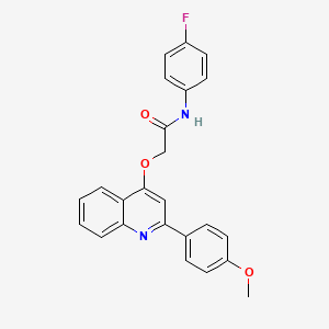 molecular formula C24H19FN2O3 B6553381 N-(4-fluorophenyl)-2-{[2-(4-methoxyphenyl)quinolin-4-yl]oxy}acetamide CAS No. 1040642-16-7