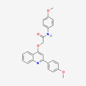 molecular formula C25H22N2O4 B6553383 N-(4-methoxyphenyl)-2-{[2-(4-methoxyphenyl)quinolin-4-yl]oxy}acetamide CAS No. 1040642-24-7