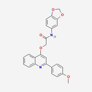 N-(2H-1,3-benzodioxol-5-yl)-2-{[2-(4-methoxyphenyl)quinolin-4-yl]oxy}acetamide