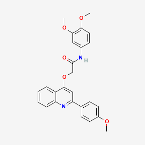 molecular formula C26H24N2O5 B6553390 N-(3,4-dimethoxyphenyl)-2-{[2-(4-methoxyphenyl)quinolin-4-yl]oxy}acetamide CAS No. 1040642-38-3