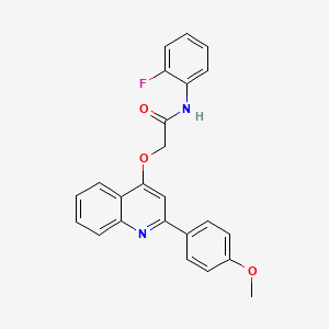 molecular formula C24H19FN2O3 B6553397 N-(2-fluorophenyl)-2-{[2-(4-methoxyphenyl)quinolin-4-yl]oxy}acetamide CAS No. 1040642-45-2