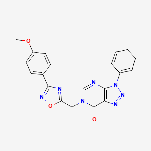 molecular formula C20H15N7O3 B6553417 6-{[3-(4-methoxyphenyl)-1,2,4-oxadiazol-5-yl]methyl}-3-phenyl-3H,6H,7H-[1,2,3]triazolo[4,5-d]pyrimidin-7-one CAS No. 1040644-59-4
