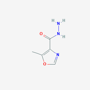 molecular formula C5H7N3O2 B065535 5-Methyl-1,3-oxazole-4-carbohydrazide CAS No. 170959-36-1