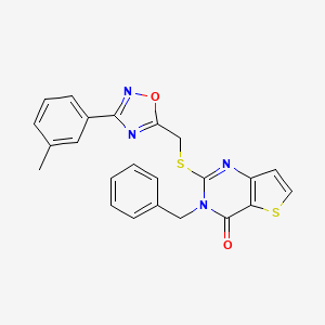 molecular formula C23H18N4O2S2 B6553525 3-benzyl-2-({[3-(3-methylphenyl)-1,2,4-oxadiazol-5-yl]methyl}sulfanyl)-3H,4H-thieno[3,2-d]pyrimidin-4-one CAS No. 1040670-56-1