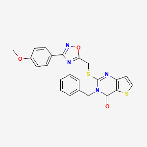 molecular formula C23H18N4O3S2 B6553540 3-benzyl-2-({[3-(4-methoxyphenyl)-1,2,4-oxadiazol-5-yl]methyl}sulfanyl)-3H,4H-thieno[3,2-d]pyrimidin-4-one CAS No. 1040670-84-5