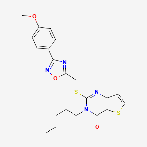 molecular formula C21H22N4O3S2 B6553630 2-({[3-(4-methoxyphenyl)-1,2,4-oxadiazol-5-yl]methyl}sulfanyl)-3-pentyl-3H,4H-thieno[3,2-d]pyrimidin-4-one CAS No. 1040672-83-0