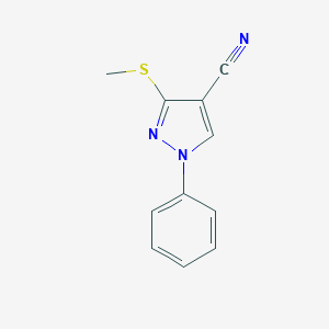 molecular formula C11H9N3S B065537 3-(methylthio)-1-phenyl-1H-pyrazole-4-carbonitrile CAS No. 175203-46-0
