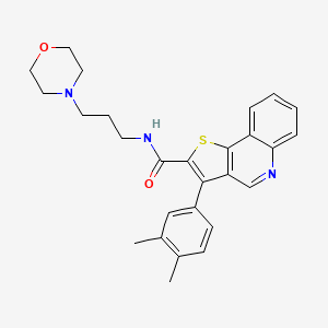molecular formula C27H29N3O2S B6553737 3-(3,4-dimethylphenyl)-N-[3-(morpholin-4-yl)propyl]thieno[3,2-c]quinoline-2-carboxamide CAS No. 1040675-01-1