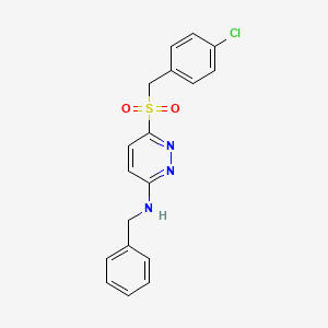 molecular formula C18H16ClN3O2S B6553753 N-benzyl-6-[(4-chlorophenyl)methanesulfonyl]pyridazin-3-amine CAS No. 1040675-23-7