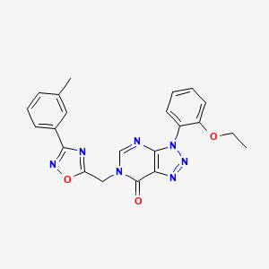 molecular formula C22H19N7O3 B6553772 3-(2-ethoxyphenyl)-6-{[3-(3-methylphenyl)-1,2,4-oxadiazol-5-yl]methyl}-3H,6H,7H-[1,2,3]triazolo[4,5-d]pyrimidin-7-one CAS No. 1040675-70-4