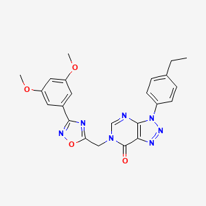 molecular formula C23H21N7O4 B6553834 6-{[3-(3,5-dimethoxyphenyl)-1,2,4-oxadiazol-5-yl]methyl}-3-(4-ethylphenyl)-3H,6H,7H-[1,2,3]triazolo[4,5-d]pyrimidin-7-one CAS No. 1040676-52-5