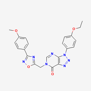 molecular formula C22H19N7O4 B6553852 3-(4-ethoxyphenyl)-6-{[3-(4-methoxyphenyl)-1,2,4-oxadiazol-5-yl]methyl}-3H,6H,7H-[1,2,3]triazolo[4,5-d]pyrimidin-7-one CAS No. 1040676-76-3