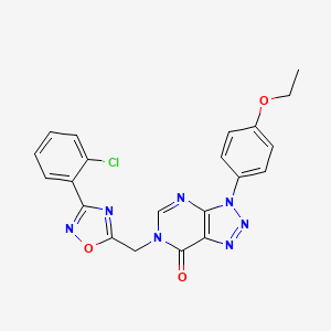 molecular formula C21H16ClN7O3 B6553853 6-{[3-(2-chlorophenyl)-1,2,4-oxadiazol-5-yl]methyl}-3-(4-ethoxyphenyl)-3H,6H,7H-[1,2,3]triazolo[4,5-d]pyrimidin-7-one CAS No. 1040676-82-1
