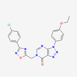 molecular formula C21H16ClN7O3 B6553854 6-{[3-(4-chlorophenyl)-1,2,4-oxadiazol-5-yl]methyl}-3-(4-ethoxyphenyl)-3H,6H,7H-[1,2,3]triazolo[4,5-d]pyrimidin-7-one CAS No. 1040676-94-5